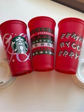Starbucks Red Holiday Reusable Cups Trio